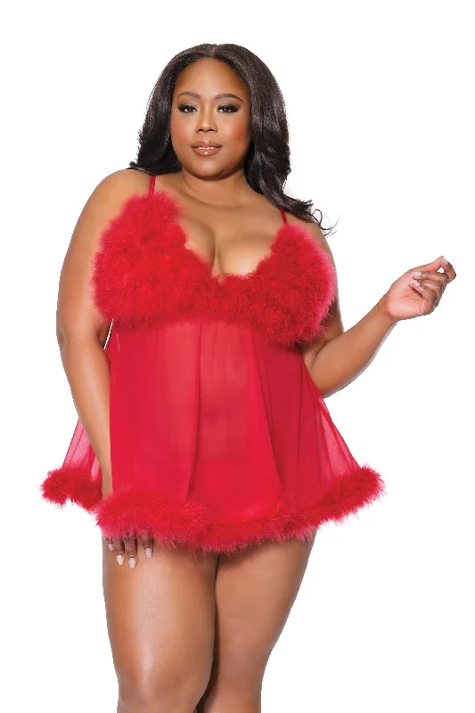 23331 - Babydoll & G-String - Red - OS/XL