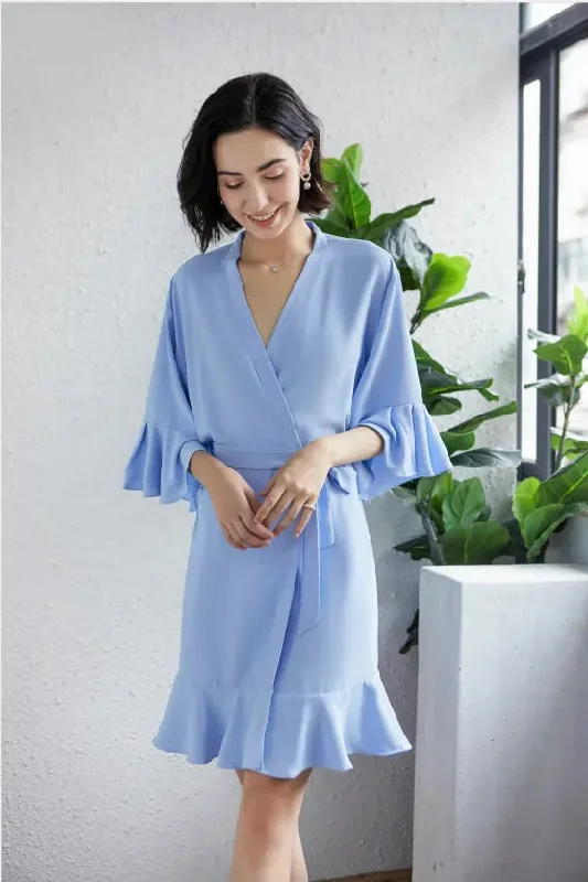 Blue ruffle robe