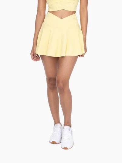 Mono B Ruched Lemon Skort